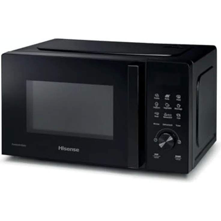 Hisense H20MOBSD1H, Mikrowelle in Schwarz, 20 L Innenvolumen, 700 W Leistung, flache Oberfläche, benutzerfreundliche Steuerung