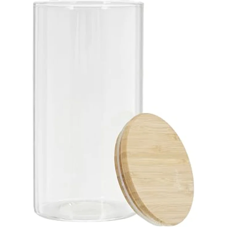 COOK CONCEPT KA4371 Vorratsglas, 1,2 l, Borosilikatglas, Bambus, transparent, 10,3 x 10,3 x 20 cm – Bild 4