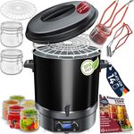 KESSER Einkochautomat 27 Liter, Glühweinkocher mit Timer, 2000 Watt, Temperatur von 30-100°C, Digitaldisplay, inklusive 2 Gläser & Zange