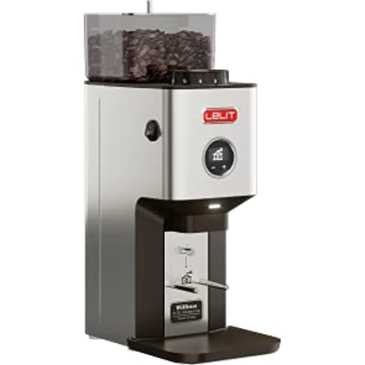 Lelit William PL72 Semi-professionelle Kaffeemühle-Edelstahl-Gehäuse-Mikro Mahlens und LCC Display für Regulierung der Mahldauer, Stainless Steel, stahl – Bild 2