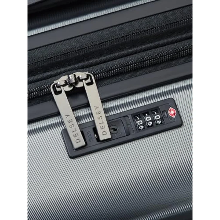 Delsey Paris Meteor 4 Rollen Trolley 68 cm, Dehnfalte, grau, 100% Polycarbonat – Bild 6