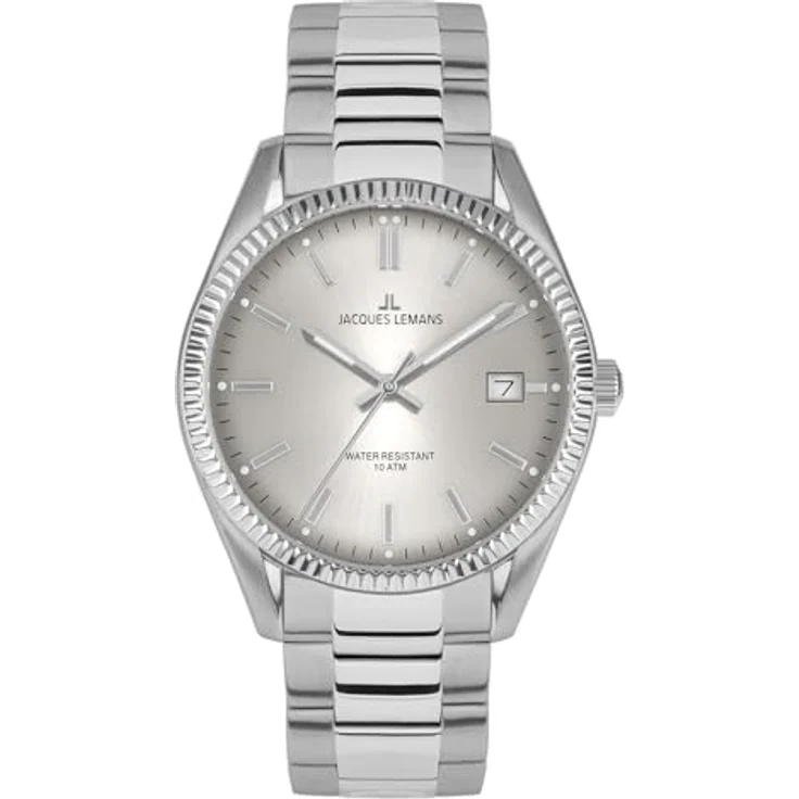 JACQUES LEMANS Herrenuhr Derby Edelstahl/Hellgrau 50-3B – Bild 1