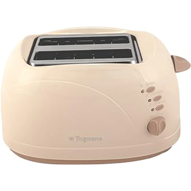 Tognana Iridea Toaster mit Zange, 6 Bräunungsstufen, Retro-Design, Kunststoff - Edelstahl, Champagner – Bild 2