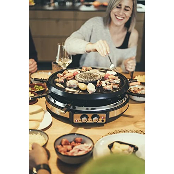 SEVERIN RG 2348 Raclette-Fondue Kombination ca. 1900 W, XXL-Zuleitung, Inkl. Fondue-Topf aus Edelstahl und 8 Pfännchen – Bild 6