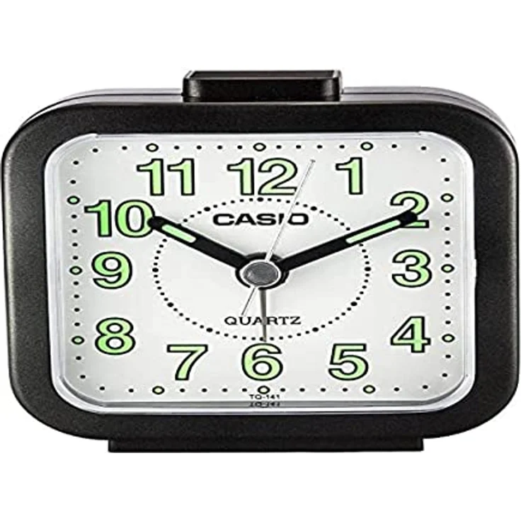 Casio TQ141/1 TQ-141-1EF, Analogwecker mit Quarzwerk, Edelstahlband silber, Zifferblatt weiß – Bild 1