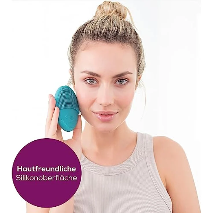BEURER Elektrische Gesichtsreinigungsbürste FC 52 Laguna, 2-in-1 Funktion mit hautfreundlicher Silikonoberfläche, porentiefe Reinigung und sanfte Massage, blau – Bild 3