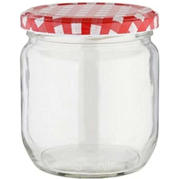 Viva Haushaltswaren 6 x großes Marmeladenglas - Einmachglas 425 ml mit Deckel, Twist-off Gläser Set rund - als Einweckgläser, Vorratsdosen etc. verwendbar inkl. Trichter – Bild 5