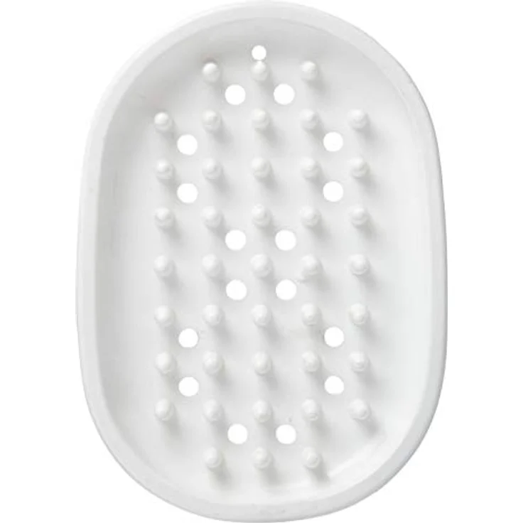 Fackelmann Seifenigel TECNO, Seifenschale aus Kunststoff, Seifenablage mit Abtropflöchern (Farbe: Transparent, Weiß - nicht frei wählbar), Menge: 1 Stück – Bild 2
