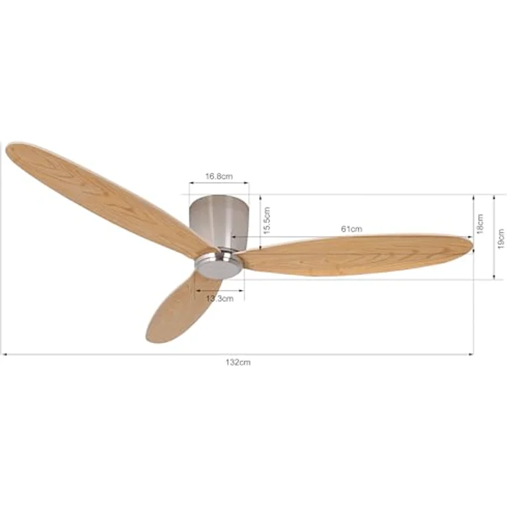 Lucci Air Decken Ventilator Airfusion Radar – Moderner Ventilator mit Ultraleichten Sperrholzflügeln in teak-Optik – mit Sommer-Winter-Modus – inkl. Fernbedienung – sehr flaches elegantes Design – Bild 4
