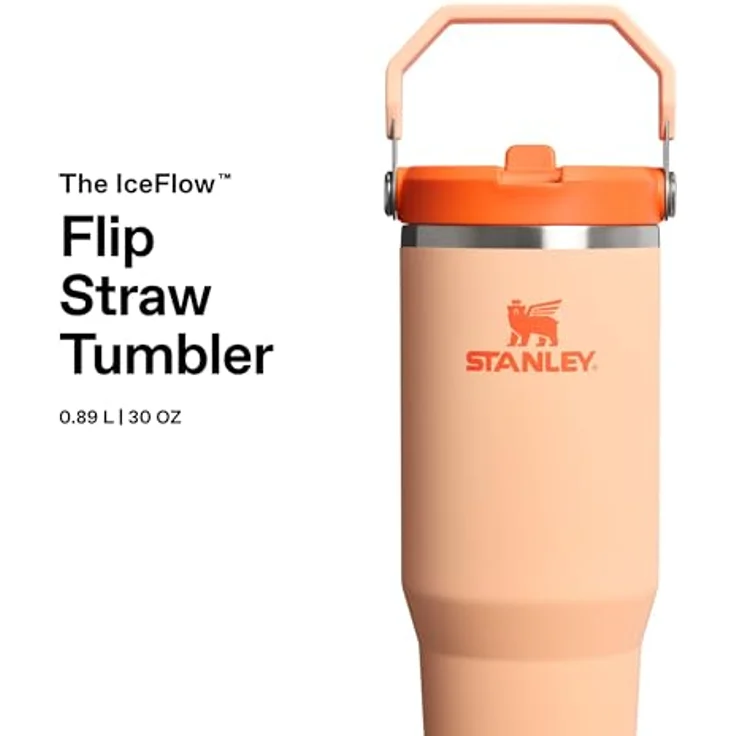 STANLEY 1913 Flip Straw Tumbler 0.89L, Trinkflasche mit 12 Stunden Kühlzeit, orange Sherbet – Bild 3