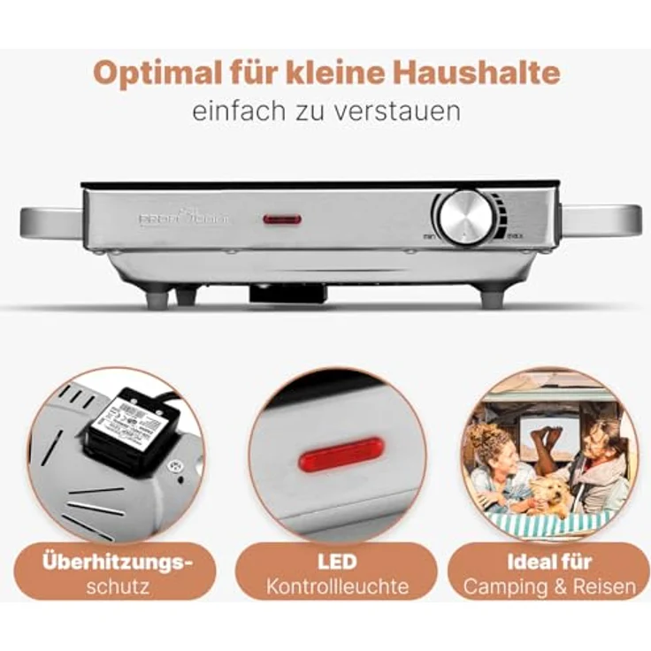 ProfiCook PC-EKP 1210, Kochplatte, Farbe Edelstahl – Bild 5