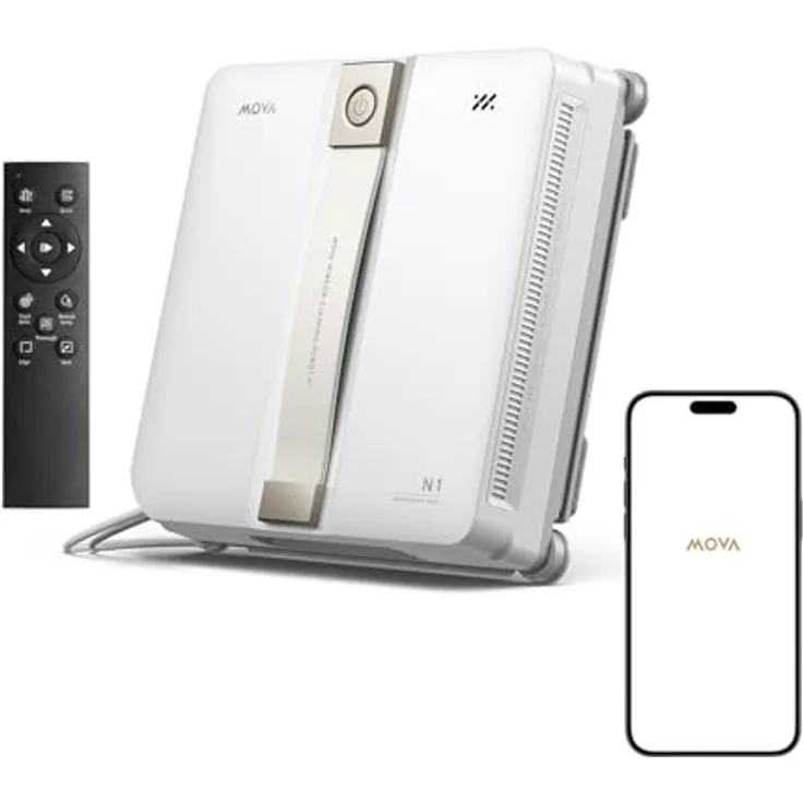 MOVA N1 Fensterputzroboter, Dualflügel-Sprühreinigungssystem, 8000 Pa Saugkraft, intelligente Wegplanung, 12 Sicherheitsstufen, kompakt und leicht