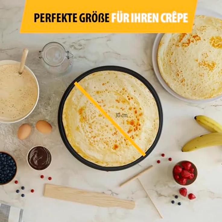 Tristar Crêpe-Maker BP-2627 - 30 cm - 1200 W - Antihaftbeschichtung - 10 Heizstufen - BPA-frei - inkl. Spatel & T-Stick – Bild 3