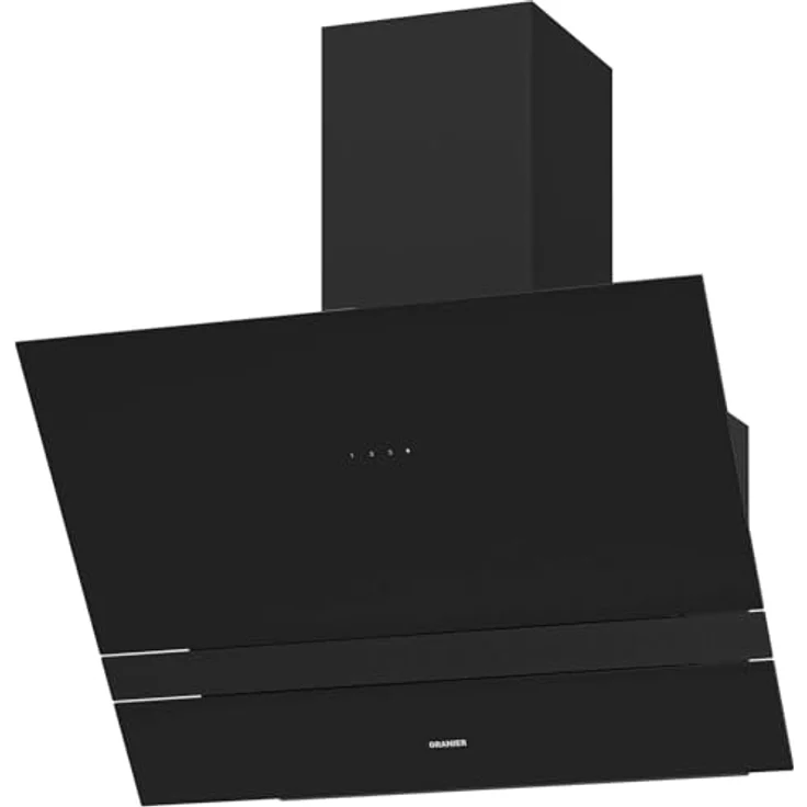 Oranier ALIS75S2, Kopffrei-Wandhaube 75 cm, schwarze Dunstabzugshaube mit LED-Beleuchtung, 3 Leistungsstufen, Touch-Control – Bild 1