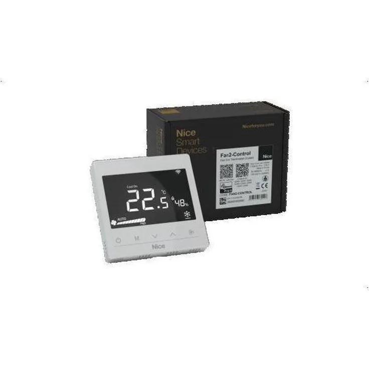Aeotec FIBENIFAN2C Z-Wave Fan Coil Thermostat, Touch-Bedienung für 2-/4-Rohr-Systeme, modernes Design mit gehärtetem Glas und intelligenten Regelungsfunktionen