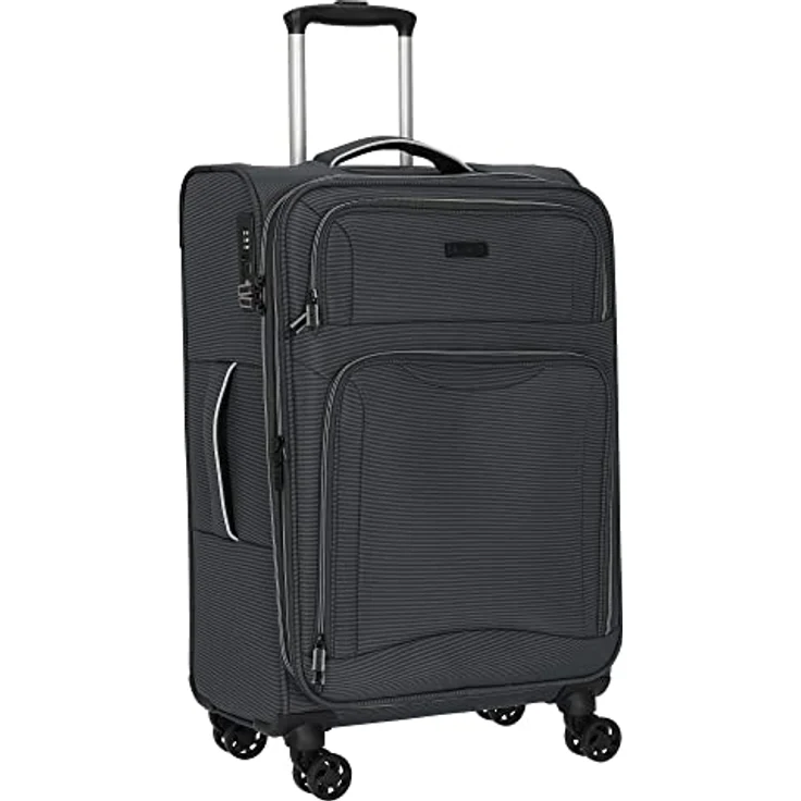 D&N Travel Line 9204-4-Rollen-Trolley M 66 cm erw. grau – Bild 5