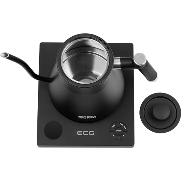 ECG Forza 8000 Pour over Nero, 1,0 l, 1200W Schwarz - Schwanenhals-Wasserkocher mit LED-Anzeige und Edelstahlgehäuse – Bild 3
