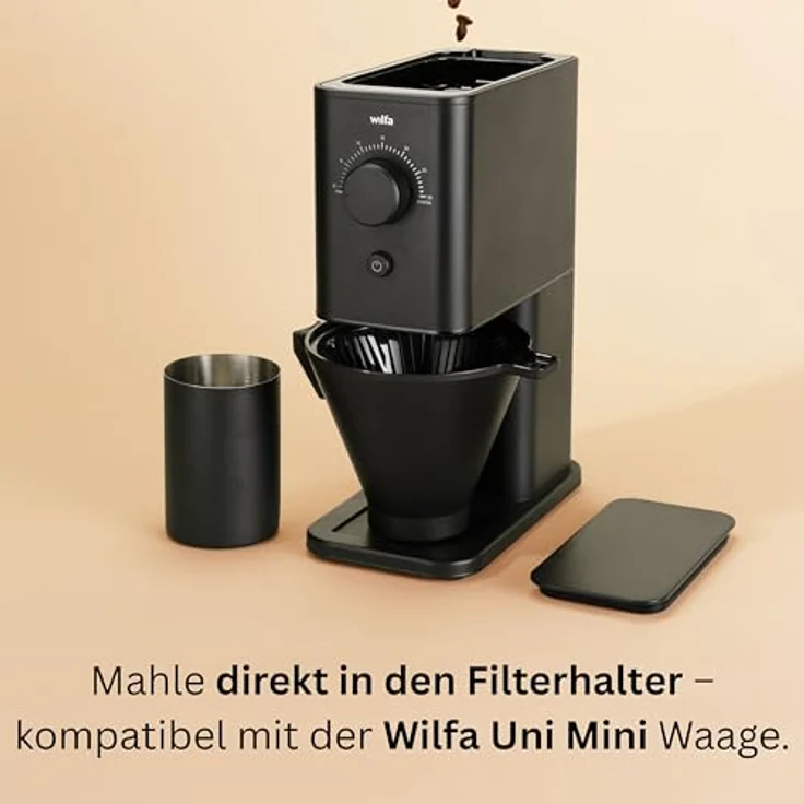 Wilfa Zense, Kaffeemühle mit 30 Mahlgraden und Stahlmahlwerken, Schwarz – Bild 2