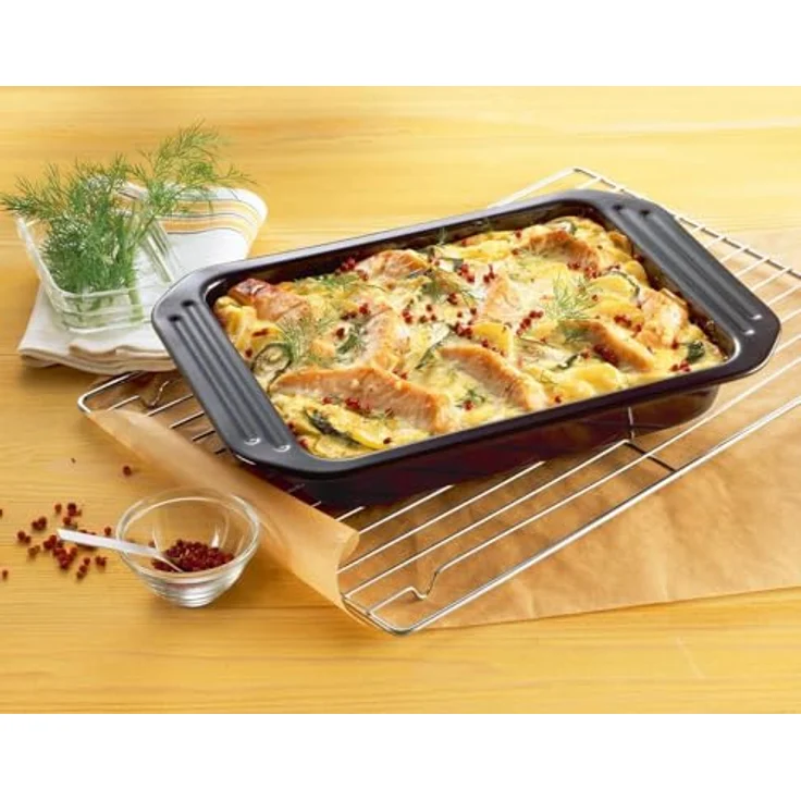 Kaiser Inspiration Brat-- Auflaufform 39,5 x 28 x 5 cm antihaftbeschichtet schnittfester le-Boden spülmaschinengeeignet hoher Rand austgestellter Griffrand – Bild 3