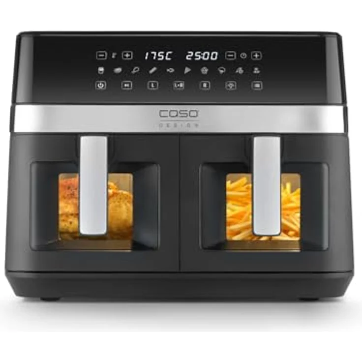 Caso Heißluftfritteuse 3186 Design AirFry DuoChef, 14 l Dual-Kammer, 2200 W, energiesparend und schnell – Bild 4
