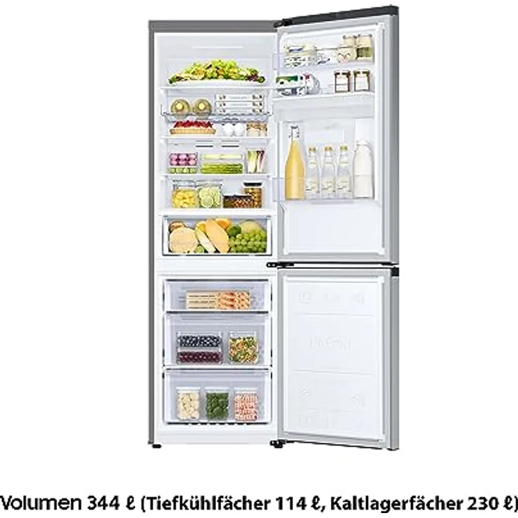 Samsung RL34C652CSA/EG Kühl-/Gefrierkombination, 185 cm, 341 ℓ Gesamtvolumen, 114 ℓ Gefrierteil, AI Energy Mode, Wasserspender, No Frost+, SpaceMax, Edelstahl Look – Bild 4