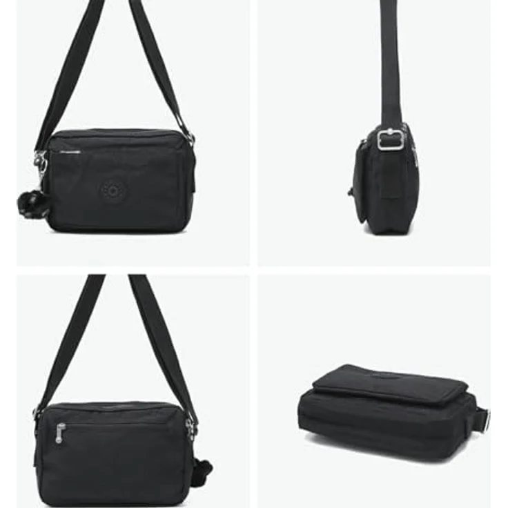 Kipling Basic Abanu M, Umhängetasche 24 cm aus robustem Material, grau mit verstellbarem Schultergurt und Seitentaschen – Bild 7