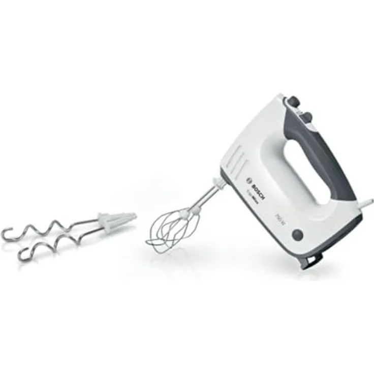 BOSCH Handmixer Bosch MFQ37400 Handrührer ErgoMixx 750W, weiß, grau - 5 Geschwindigkeitsstufen, Soft Touch, spülmaschinengeeignet