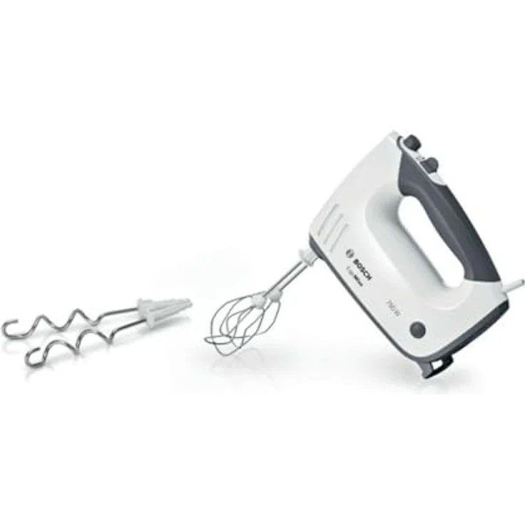 BOSCH Handmixer Bosch MFQ37400 Handrührer ErgoMixx 750W, weiß, grau - 5 Geschwindigkeitsstufen, Soft Touch, spülmaschinengeeignet – Bild 1