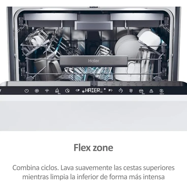 Haier Einbau-Geschirrspüler XI 6B0S3FSB, 16 Gedecke, Weiß, mit WLAN, leise 40 dB, Energieeffizienz B – Bild 5