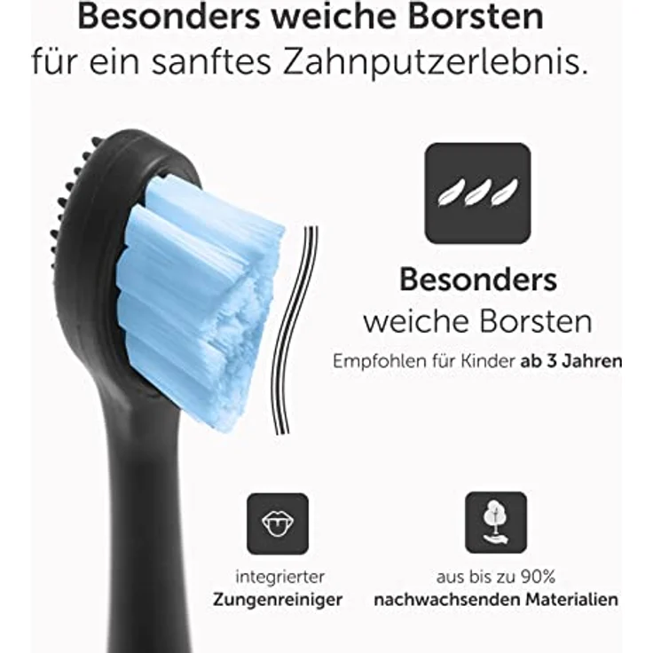 Wondersmile Ersatzbürsten Schallzahnbürste geeignet für Kinder (Super weich, Ballon Blue) – Bild 2
