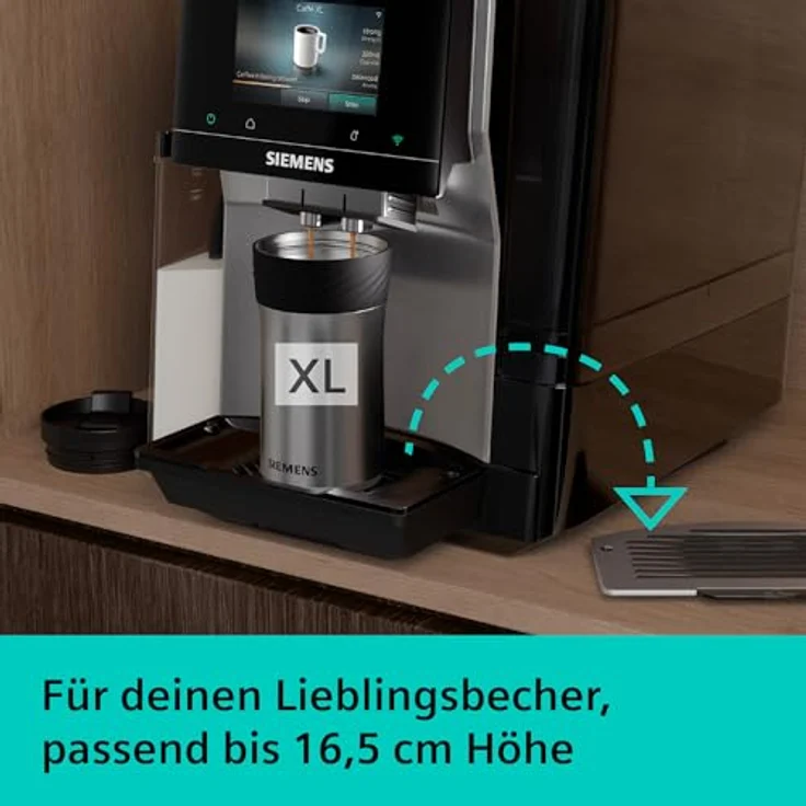 SIEMENS Kaffeevollautomat TQ727D03, farbiges Full-Touch-Display, Doppeltassenfunktion, sehr leise, schwarz – Bild 10