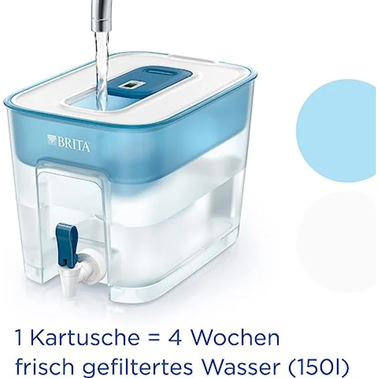 BRITA Flow Wasserfilter XXL mit Zapfhahn (8,2l) inkl. 1x MAXTRA PRO All-in-1 Kartusche – Wasserfilterstation zur Reduktion von Kalk, Chlor, Metalle wie Blei & Kupfer im Leitungswasser – Bild 4