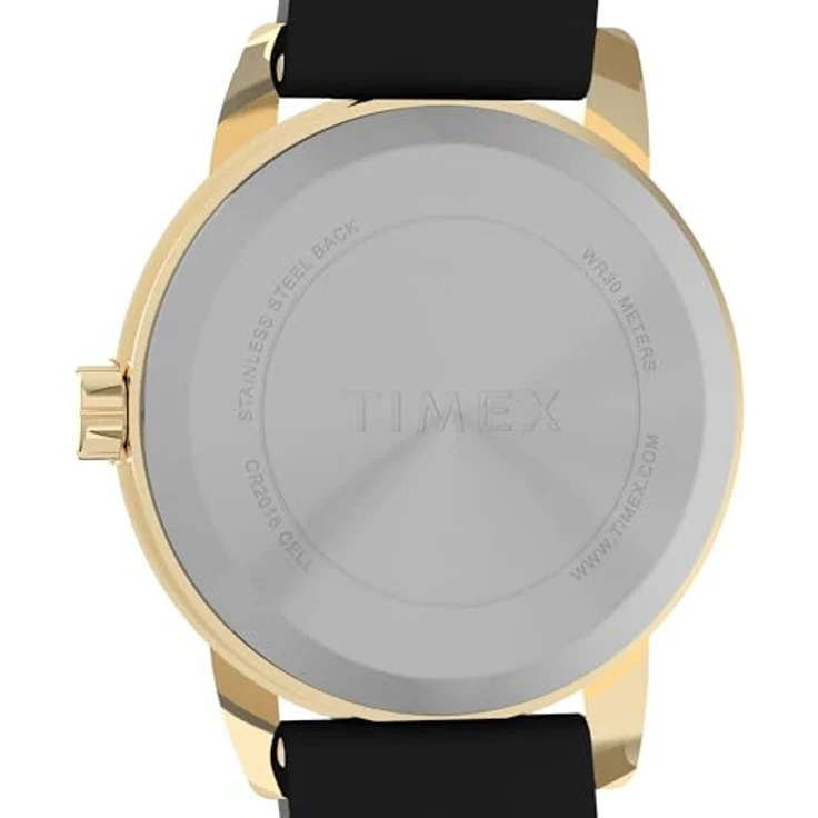 Timex Easy Reader Damen-Armbanduhr, 25 mm, schwarzes Lederarmband, Quarzwerk mit INDIGLO Beleuchtung, wasserdicht bis 30 m – Bild 4