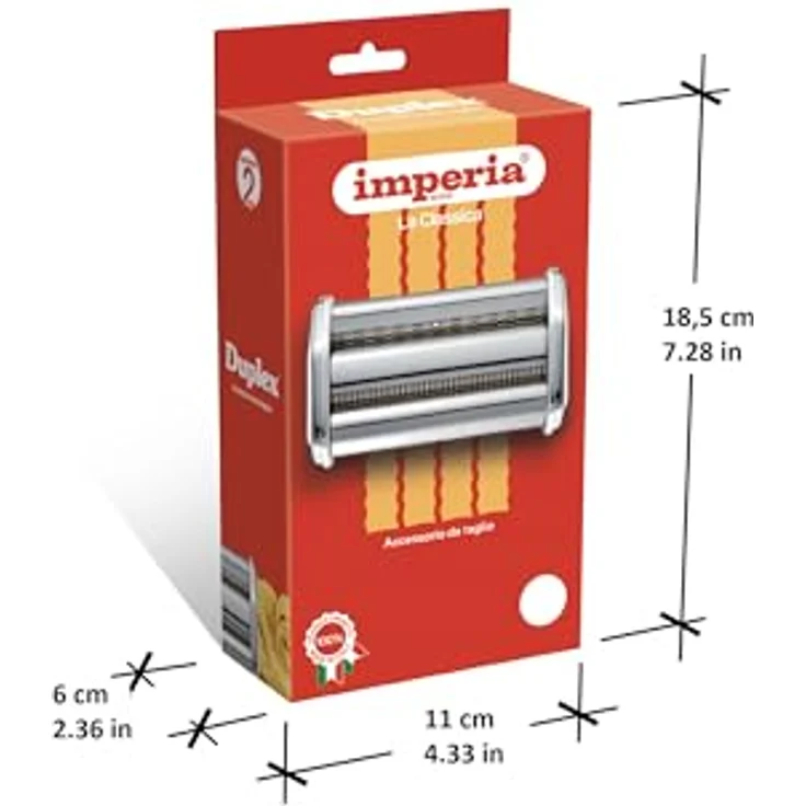 Imperia Nudelmaschine DUPLEX IPASTA TAGLIOLINI FETTUCCINE, Edelstahl, silber, Schnittbreiten 2 mm und 6,5 mm – Bild 6