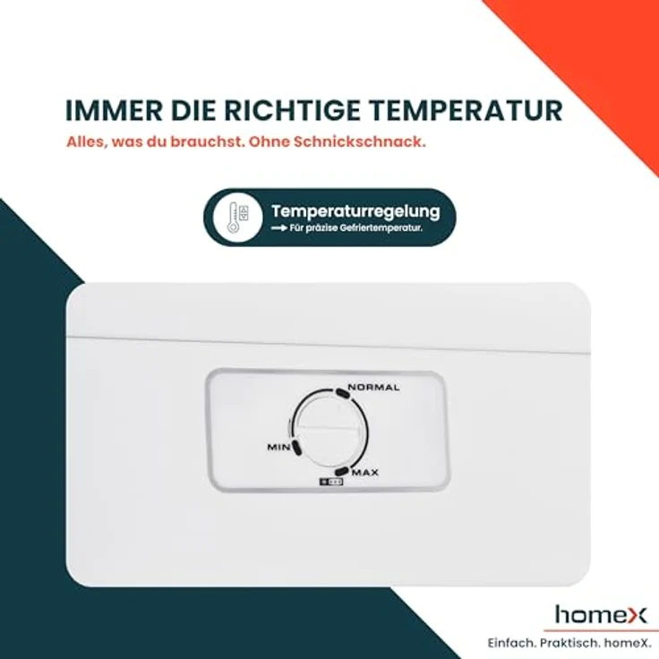 homeX FS1681E-W, Gefrierschrank mit 168L Nutzinhalt, 4-Sterne Gefrierleistung, freistehend, leise, weiß – Bild 6
