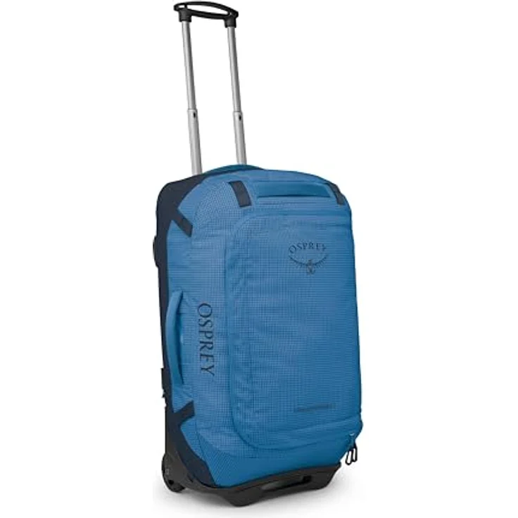 Osprey Transporter Wheeled Duffel 60, wasserfeste Reisetasche mit 60 l Volumen, Blau, hohe Mobilität durch extragrosse Rollen und Aluminiumgestell – Bild 1