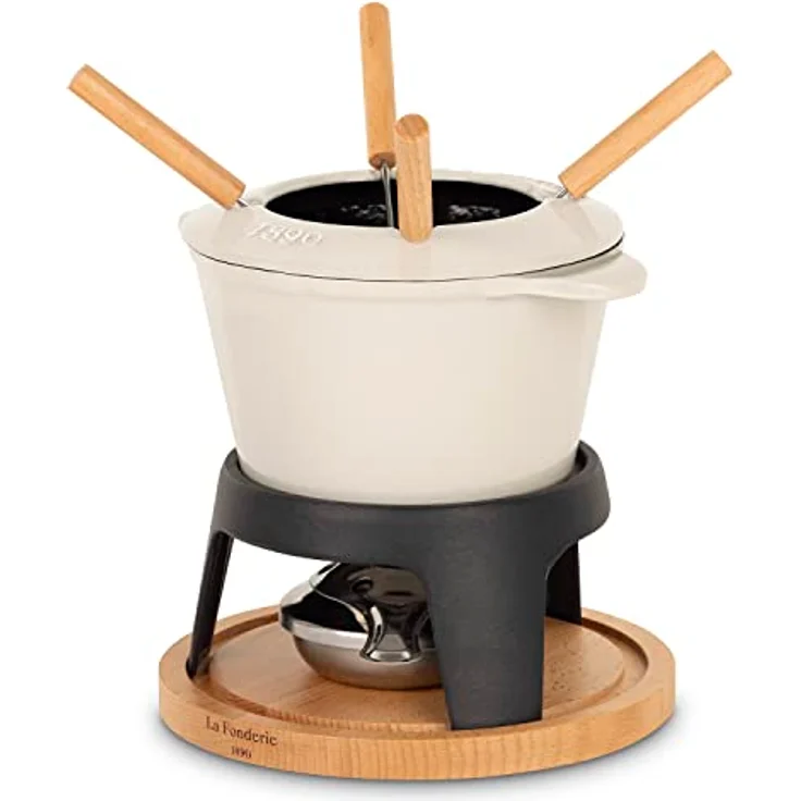 La Fonderie 1890 Fondue-Set aus Gusseisen, Beige, 4 personnes – Bild 2