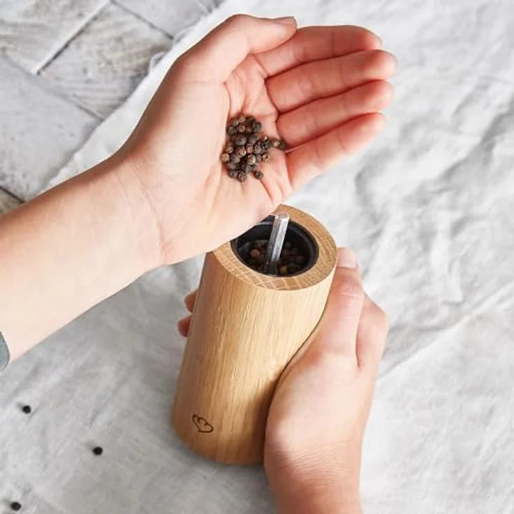 Springlane Salz-/Pfeffermühle 2er-Set aus Buchenholz und Beton, manuell, in Mint und Dunkelgrau – Bild 5