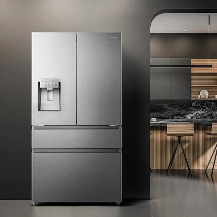 Hisense RF 728 N 4 SASE French-Door-Kühlschrank, freistehend, inoxfarben, NoFrost, Breite 91.4 cm, Energieklasse E – Bild 16