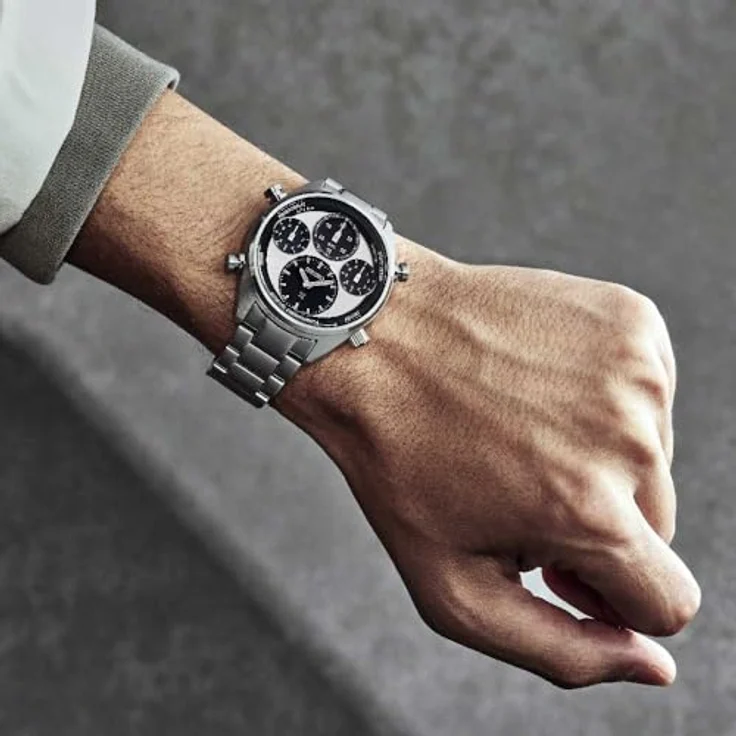 Seiko Automatische Uhr SFJ001P, Solarbetrieben mit Saphirglas und Edelstahlarmband – Bild 7