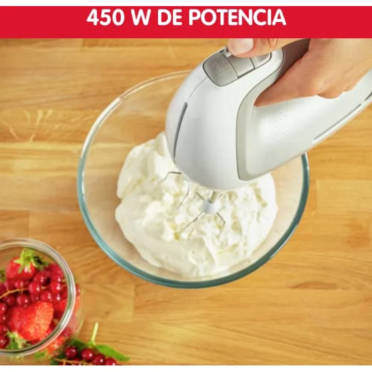 Moulinex HM450B Mixer, 450W, Edelstahl, 5 Geschwindigkeitsstufen, ergonomisch, grau – Bild 3