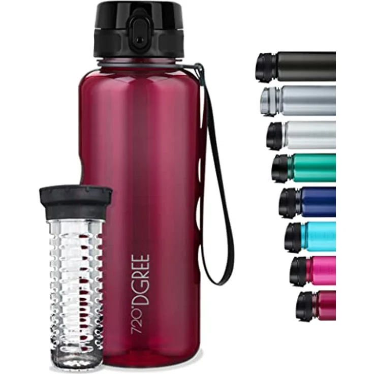 Trinkflasche Wasserflasche Fruchteinsatz 1,5L - BPA Frei uberBottle 720 DGREE lavish plum transp – Bild 1