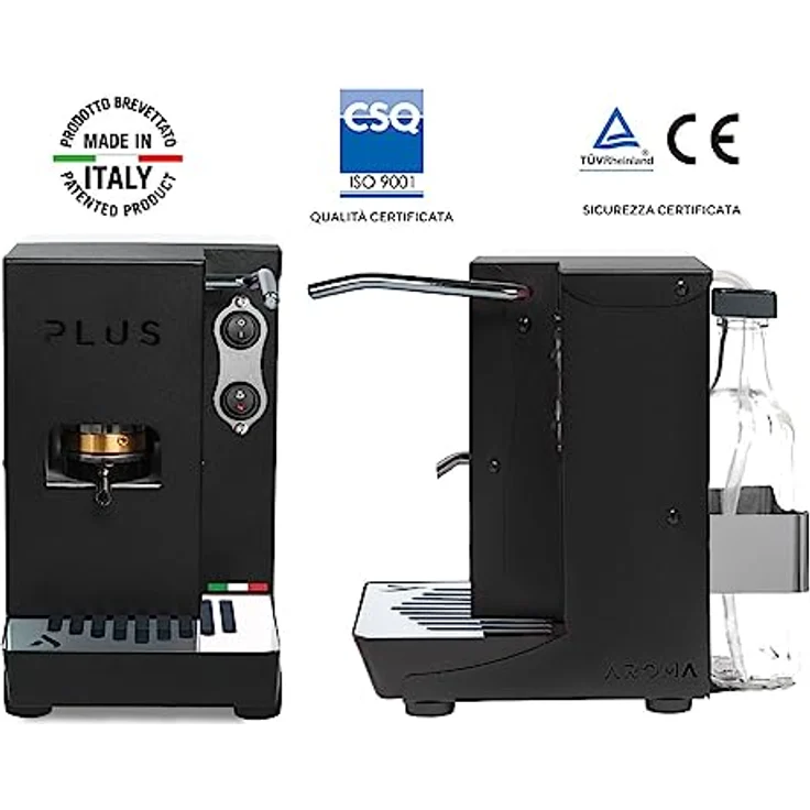 Aroma Plus+ Mono ESE Espressomaschine für Pads, 380 Watt, 15 bar, schwarz, Aluminium-Messing-Thermoblock, intuitives Design – Bild 2