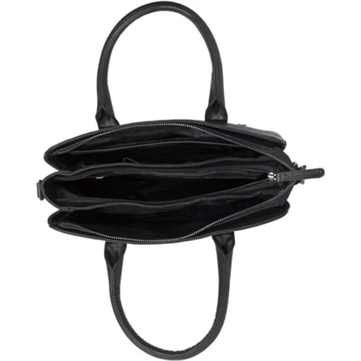 The Chesterfield Brand Valmonte Schultertasche, elegante Leder Handtasche mit Reißverschluss, 32 cm, Schwarz – Bild 3