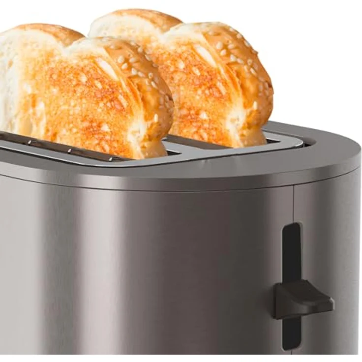 Black+Decker - Toaster BXTO901E 900W | 2 Schlitze mit Selbstzentrierung | 7 Bräunungsstufen | 3 Glimmer-Heizbänder | 3 Funktionen | Herausnehmbare Krümelschublade | Edelstahl – Bild 4
