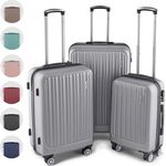 Easy Move ABS Hartschalenkoffer [ERGONOMISCH & SICHER] - Großer Trolley Koffer mit 360° Rädern, Zahlen Schloss - reisekoffer groß, hartschalenkoffer, Luggage (Pink, Set)