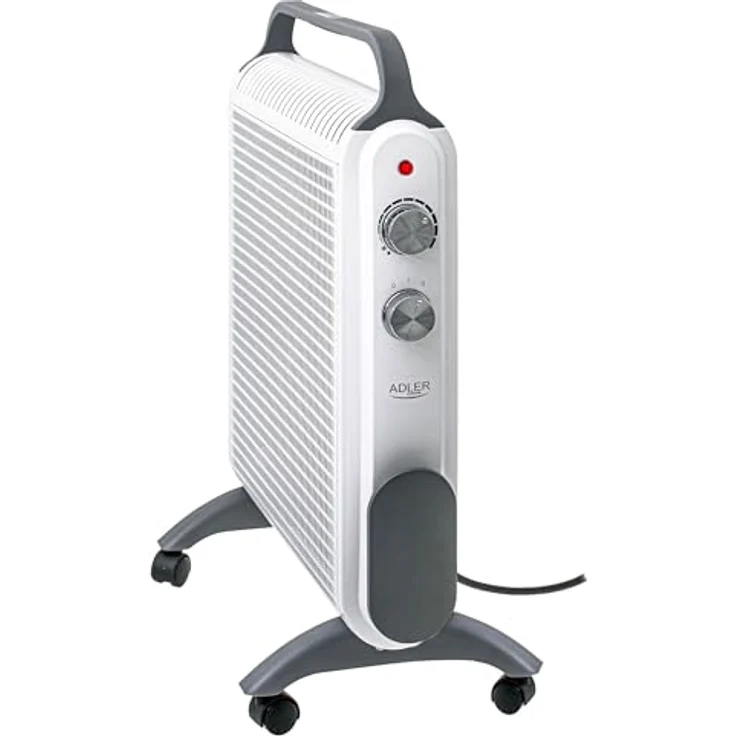Adler Elektrische Heizung 2000W mit Rädern und Griff, Weiss – Bild 4