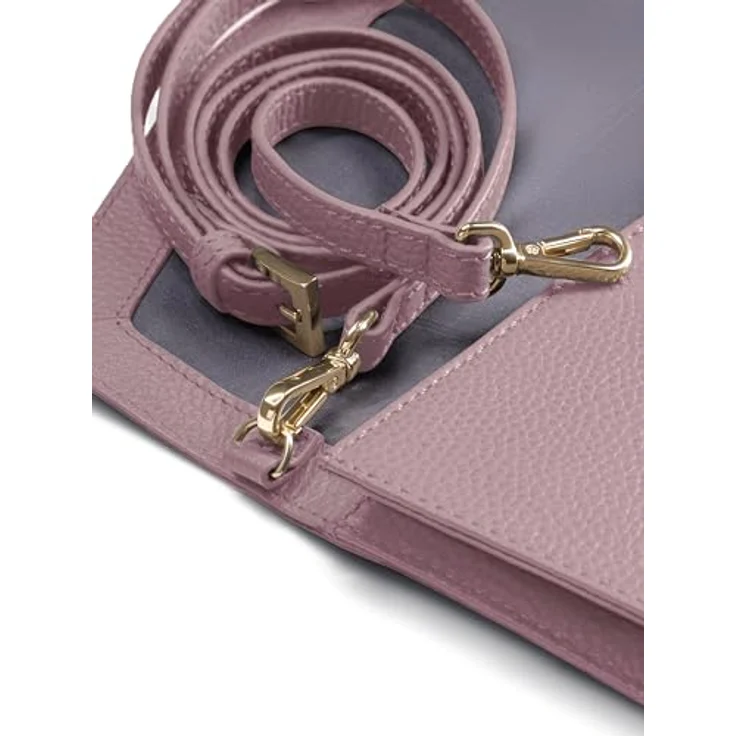 Lazarotti Bologna Leather Clutch, Umhängetasche aus 100% Leder, 23 cm, rosa – Bild 8