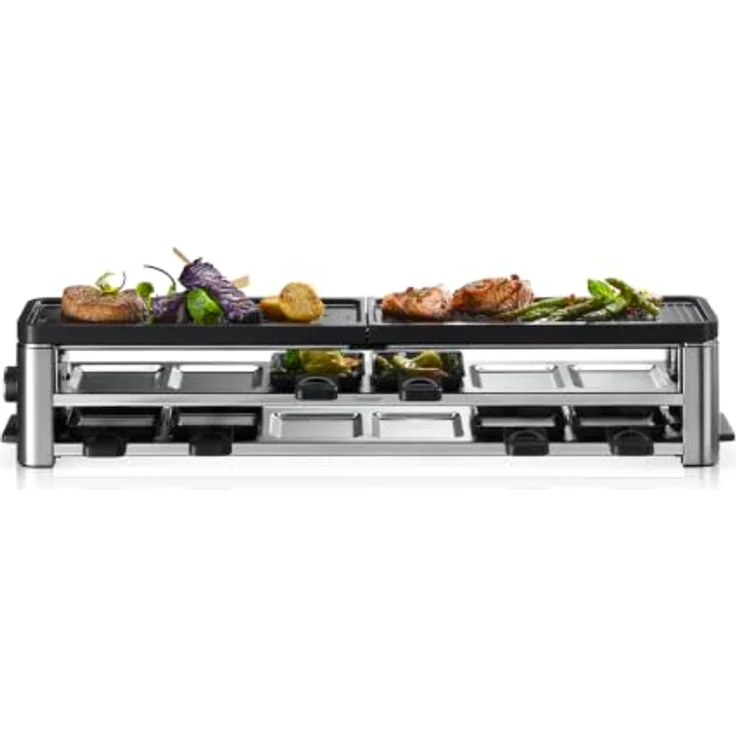 WMF Lono Long Raclette, Long-Form Grillgerät mit 2 getrennten Platten und keramischer Antihaftbeschichtung – Bild 1
