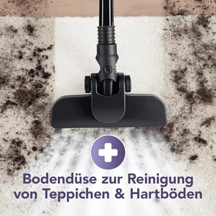 CLEANmaxx Akku-Staubsauger 2in1, kabellos, Hand- & Bodensauger mit 10 kPa Saugleistung, inkl. 2 Düsen und Wandhalterung – Bild 5